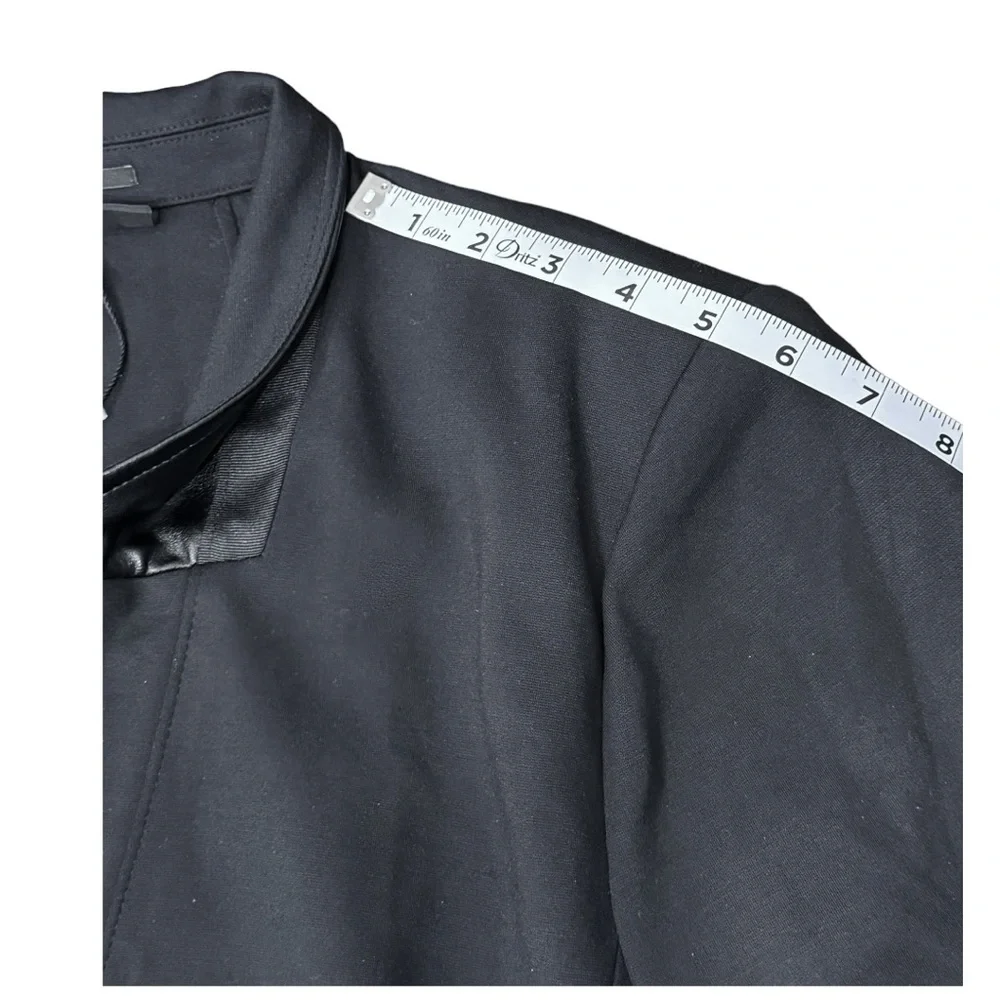 NWT Lane Bryant The Bryant Blazer Black Vegan Leather Collar Trim Ponte Size 22